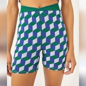 Free People  Throw Jacquard Biker Shorts